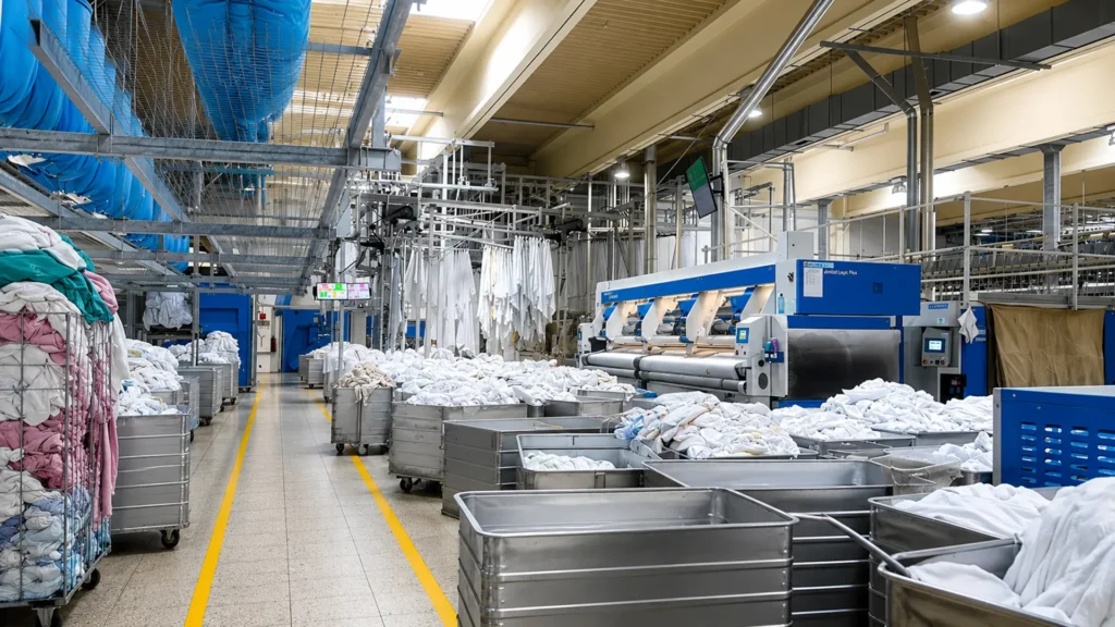 Commercial laundry textile operations relevant to RFID laundry tag evaluation